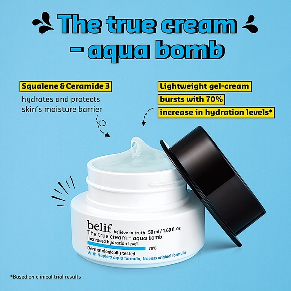 ✨Pick 5/$25- Belif True Cream Aqua Bomb Facial Moisturizer- Travel Size - Picture 2 of 4